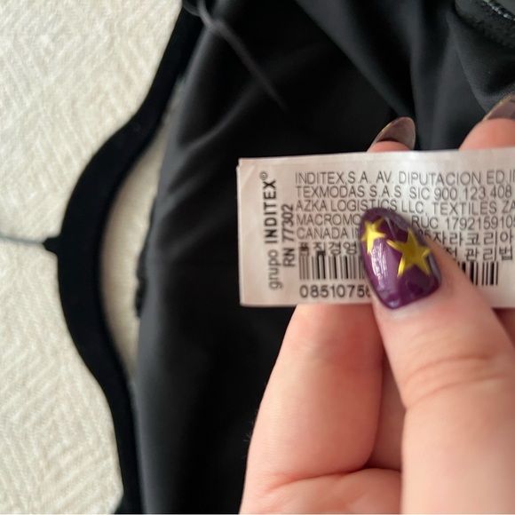 ZARA Pink Ditzy Floral Long Sleeve Corset Bustier Style Crop Top Size Small - Picture 5 of 5